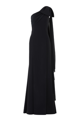 Scuba Gown With Chiffon Cape
